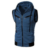 Men's Sports Active Sleeveless Slim Hoodie & Sweatshirt - Solid Colored / Color Block Hooded Wine XL